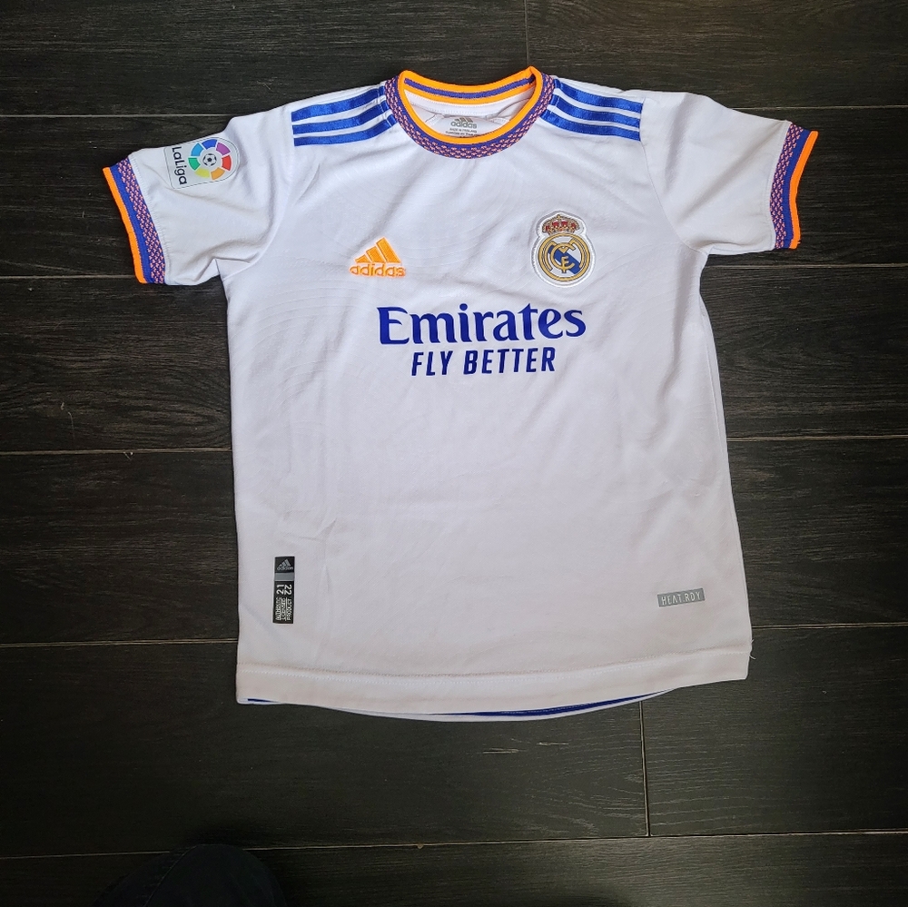 Adidas White and Orange Soccer Jersey